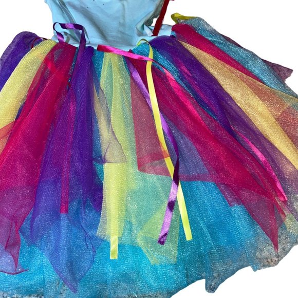 Pink Poppy Rainbow Unicorn Tulle Fancy Dress Girls Multi colour 5-6 Years - Picture 2 of 7